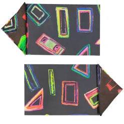 Set of 2 Space Shapes Placemats and napkins in black