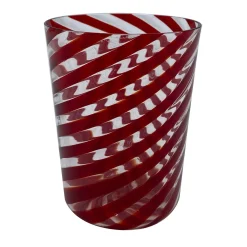Set of 2 Spiral Red Water Glasses