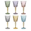 Set of 6 Square Printed Wine Glasses