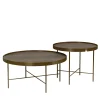 Set of 2 Tabbal Brown Round Coffee Tables