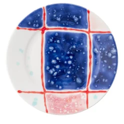 Set of 4 Tartan Rim bread plates