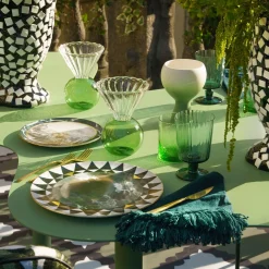 Set of 4 Teal Napkins with Long Fringes