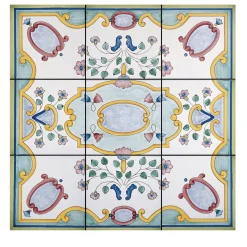 Set of 9 Tiles Rosone Albori