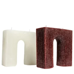 Set of 2 Trionfo white and red Candles