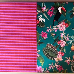 Set of 2 Tropical and Striped Pink Runners