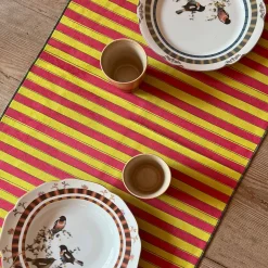 Set of 2 Tropical and Striped Yellow Runners