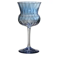 Set of 6 Tulipa Blue Hand-Decorated Cocktail Glasses