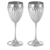 Set of 2 Twisted Silverplated Wine glasses