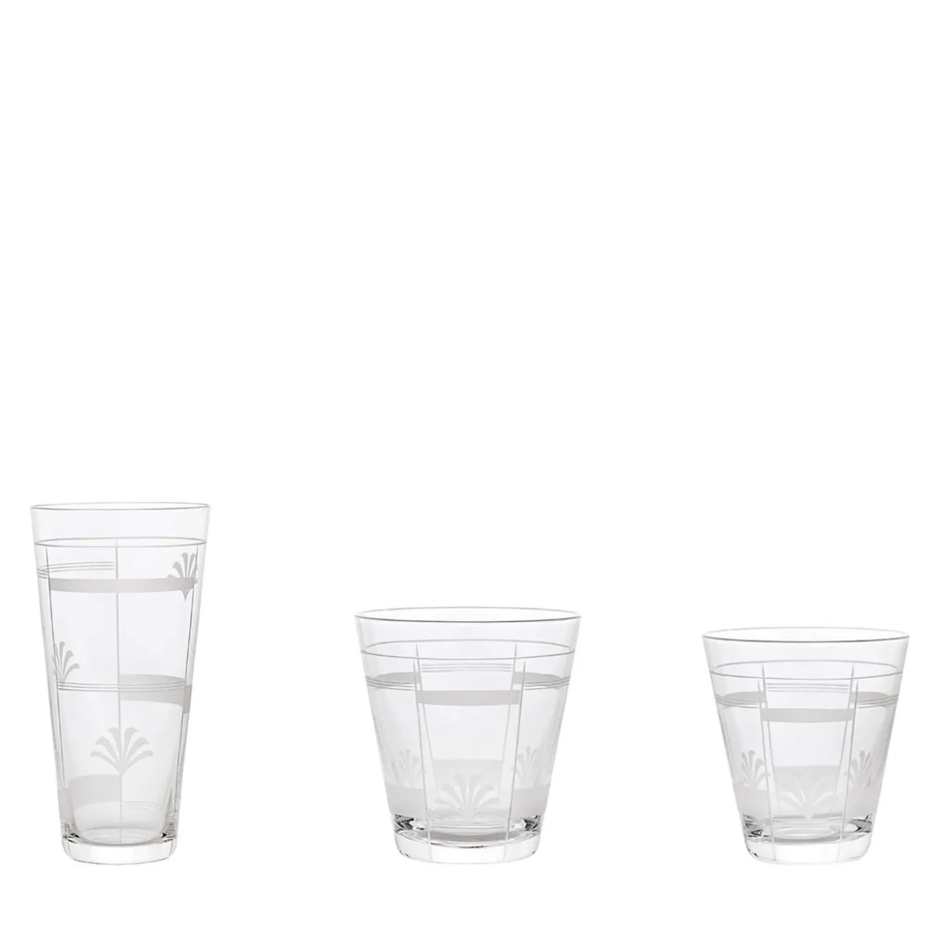 Set of 3 Ventagli Crystal Glasses