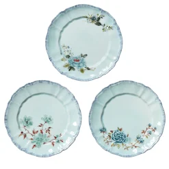 Set of 3 Veranda Turquoise Dinner Plates