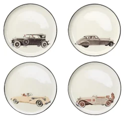 Set of 4 Vintage Cars Dinner Plates #2