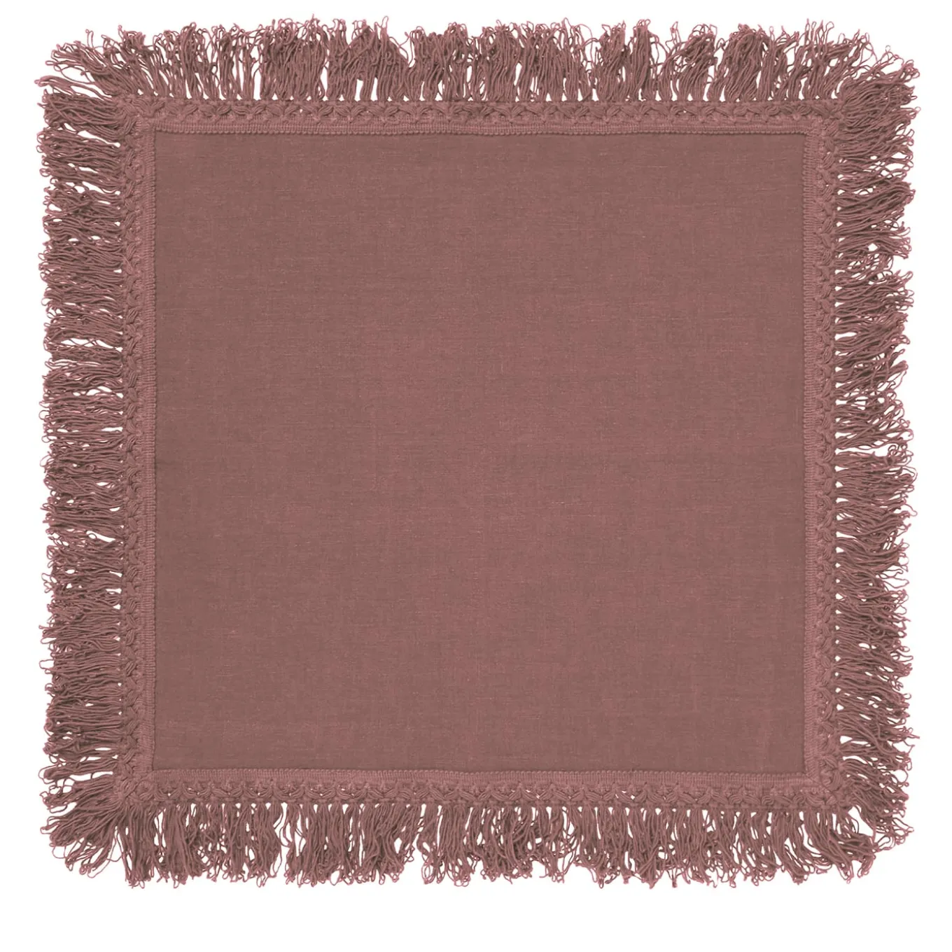 Set of 4 Vintage Pink Napkins with Long Fringe