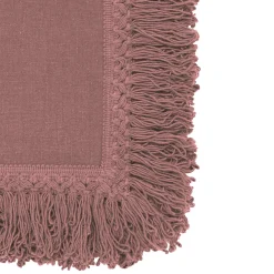 Set of 4 Vintage Pink Napkins with Long Fringe