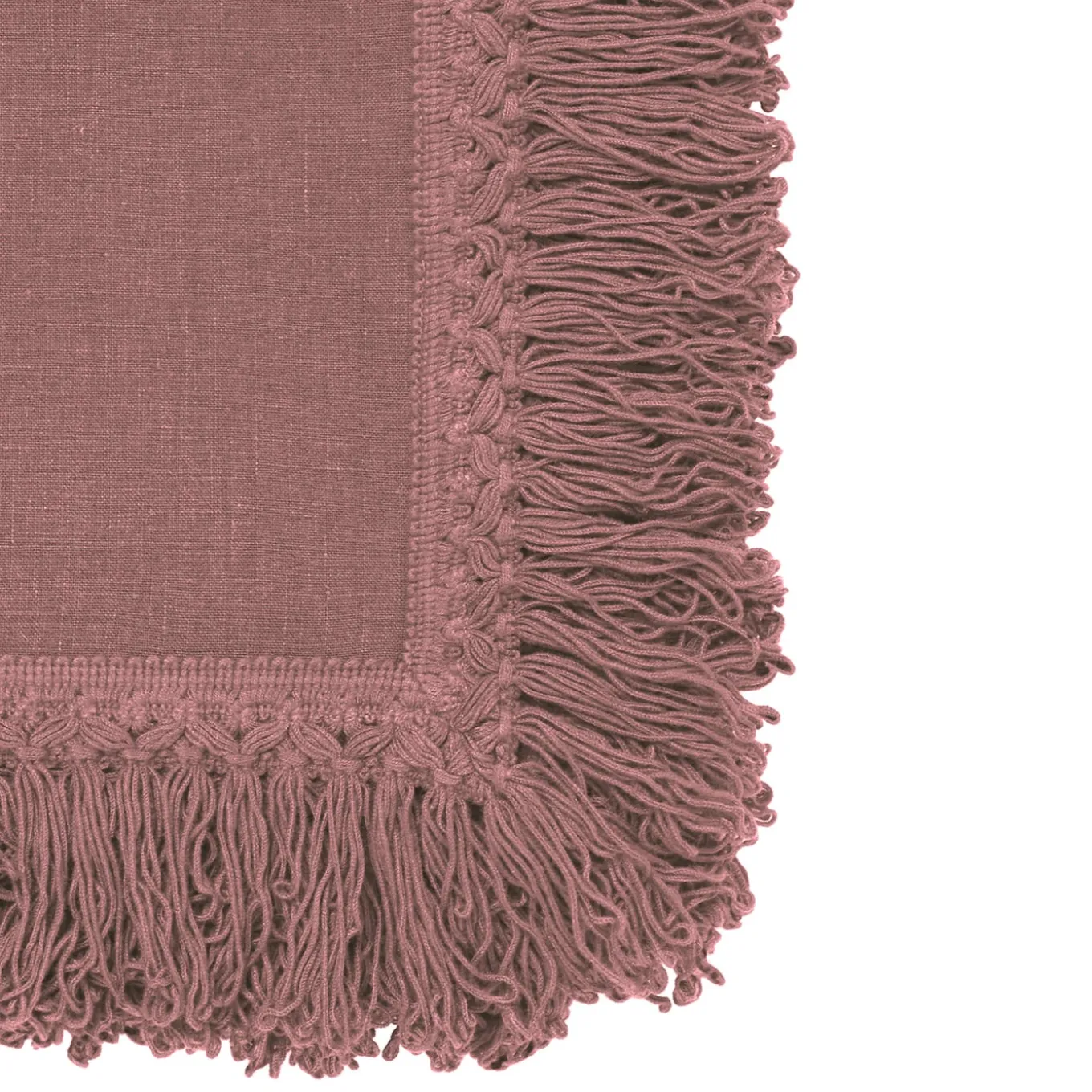 Set of 4 Vintage Pink Napkins with Long Fringe