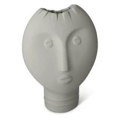 Set of 3 White and Gray Moai Vases