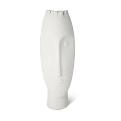 Set of 3 White and Gray Moai Vases