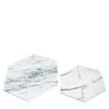 Set of 2 White Carrara Marble Hexagonal Plates
