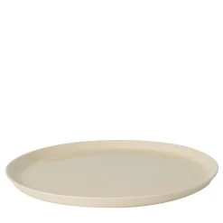 Set of 4 White Ceramic Dinner Plates
