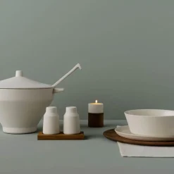 Set of 6 White Ceramic Soup Bowls