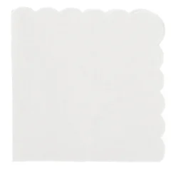 Set of 4 White Scalloped Napkins