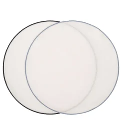 Set of 4 white Waxed Round Placemats