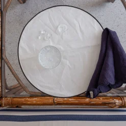 Set of 4 white Waxed Round Placemats