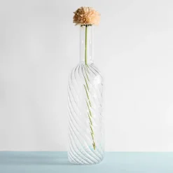 Set of Blown Glass Dafne Bottle and 2 Glasses