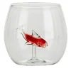 Set of Four Rounded Little Red Fish Glasses