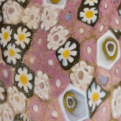 Set of Gold & Pink Water and Wine Murano Glasses for Six