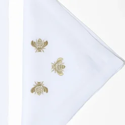 Set of Golden Bees Rectangular Linen Placemat And Napkin