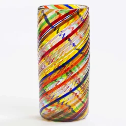 Set of Harlequin Water and Wine Murano Glasses for Six