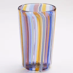 Set of Opal Water and Wine Murano Glasses for Six