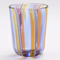 Set of Opal Water and Wine Murano Glasses for Six