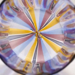 Set of Opal Water and Wine Murano Glasses for Six