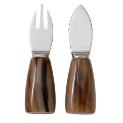 Set of Parmigiano Serving Cutlery with Horn Handles