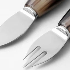 Set of Parmigiano Serving Cutlery with Horn Handles