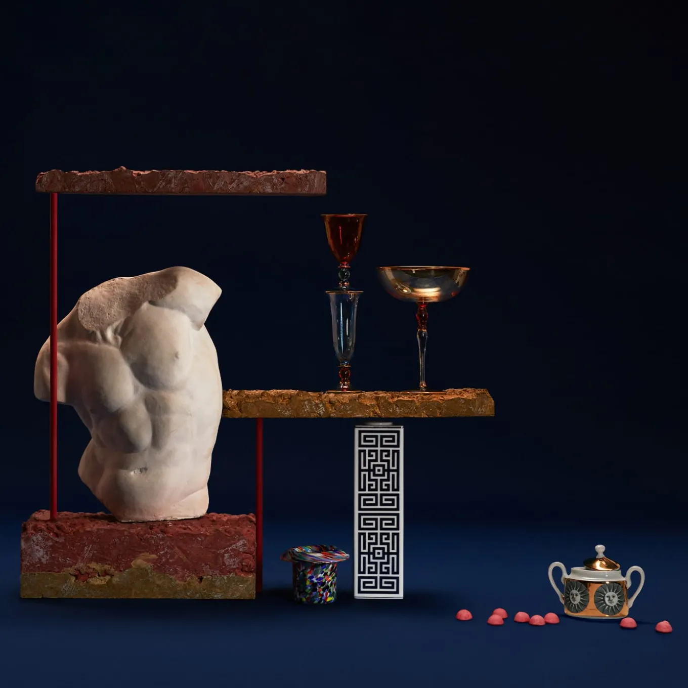 Set of Six Arlecchino Flutes