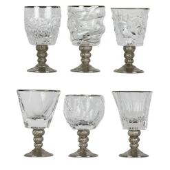 Set of Six Capriccio Assorted Chalices in Platinum
