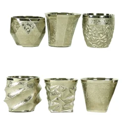 Set of Six Capriccio Glasses in Platinum
