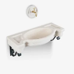 Sethra Travertine Semicircular Basin