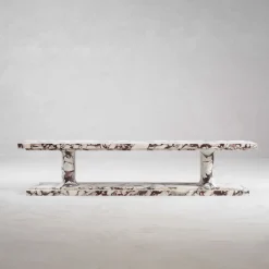 Shadow Calacatta Viola Marble Bench