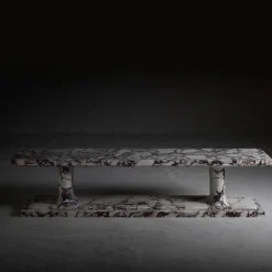 Shadow Calacatta Viola Marble Bench