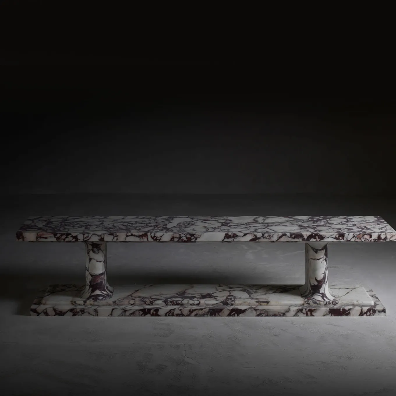 Shadow Calacatta Viola Marble Bench