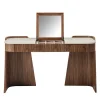 Shape Leather & Canaletto Walnut Vanity Desk