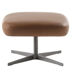 Shape Leather Swivel Pouf