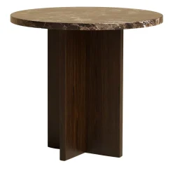 Sherman Side Table in Emperador Dark Marble and Oak