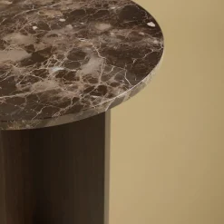 Sherman Side Table in Emperador Dark Marble and Oak