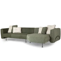 SHIFU Green Leather Modular Sofa