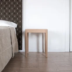 Shira Low Stool in Oak by Lorenz+Kaz