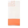 Siam White and Orange Embroidered Cotton Satin Duvet Cover